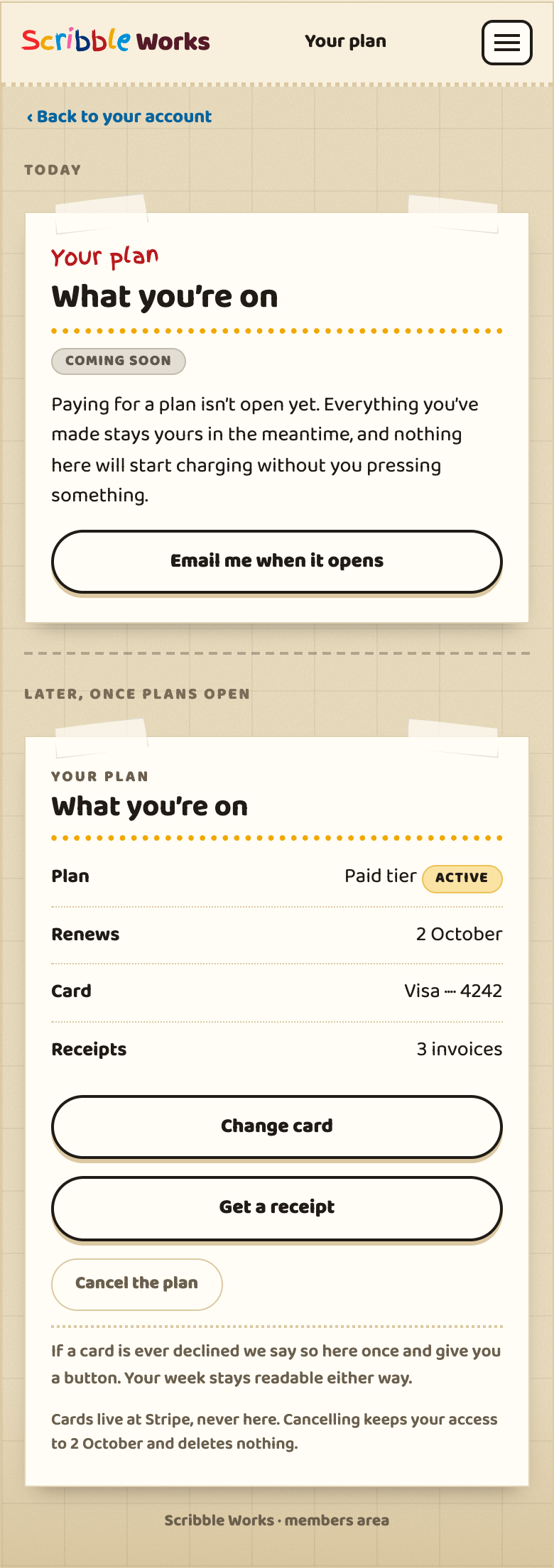 Billing wireframe